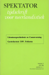 Booij, G.E. e.a. (red.) - Spektator. Tijdschrift voor neerlandistiek, jaargang 15, nummer 1, 1985-1986 / september. Themanummer Literatuurgeschiedenis en Canonvorming