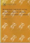 TURIN,H. - PROVISIONAL CHECKLIST OF THE EUROPEAN GROUND-BEETLES