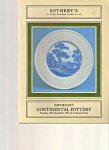 Sotheby - Important Continental Pottery, Date - 8th December 1981