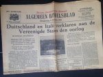 Oorlogskrant - Algemeen Handelsblad, Nieuwe Amsterdamsche Courant, Duitsland verklaard VS de oorlog