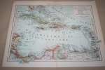  - Oude kaart Nederlandse Antillen - circa 1905