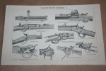  - 3 oude prenten - Handvuurwapens Revolvers enz - circa 1900