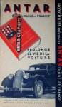 Antar - reclamekaart van Antar, l`huile de France, voor de franse Hotchkiss auto`s