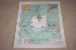 - Oude kaart - Zuidpool met omliggende landen - circa 1905