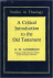 Anderson, G.W. - A CRITICAL INTRODUCTION TO THE OLD TESTAMENT