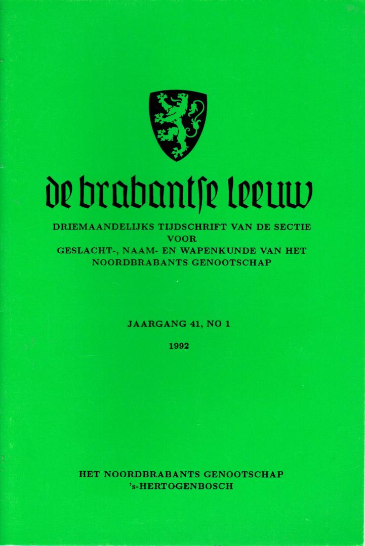 Adriaessen drs. L.F.W. e.a. - De Brabantse Leeuw 1992,Jaargang 41