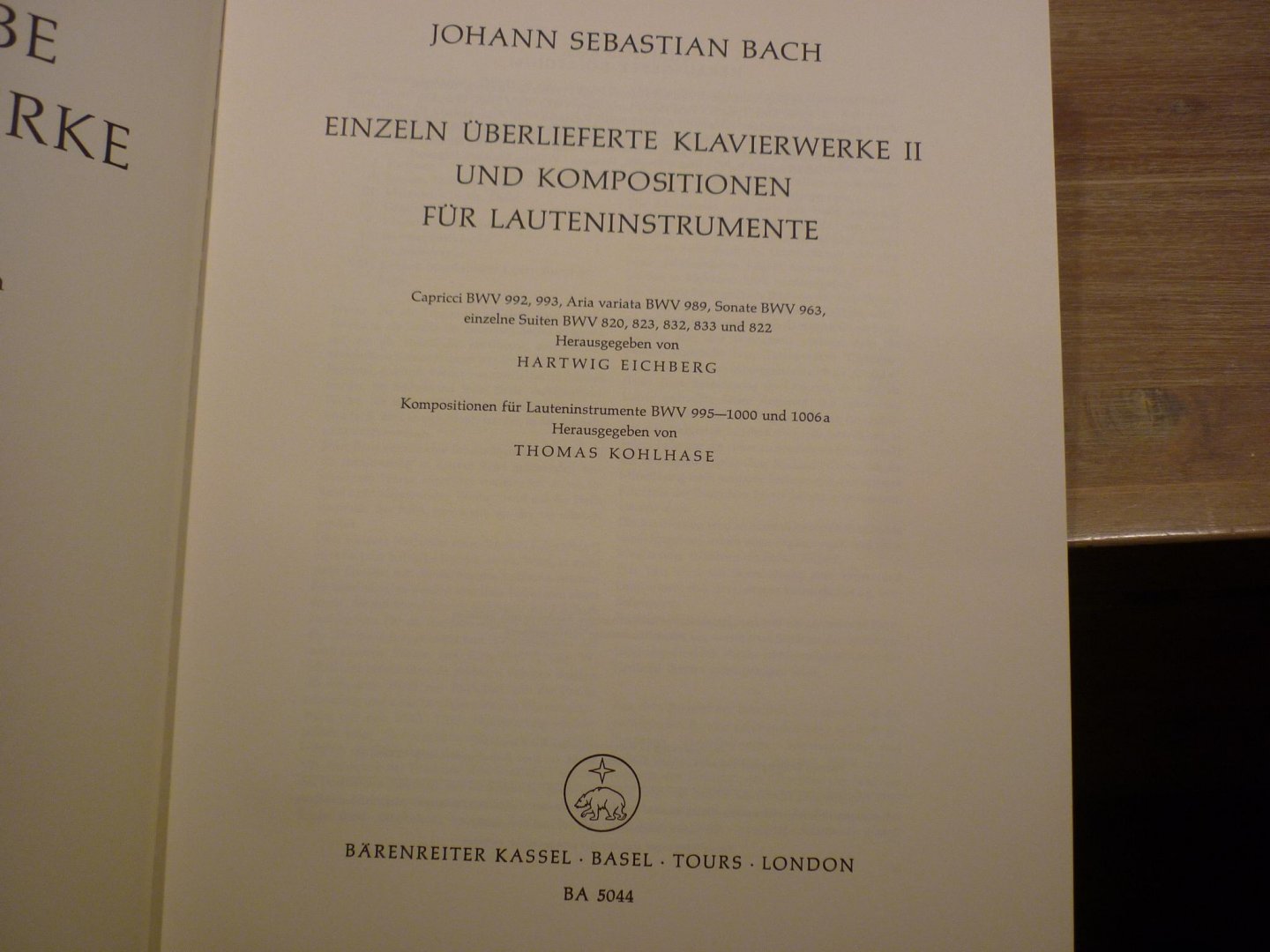 Bach; J. S. (1685-1750) - Einzeln überlieferte Klavierwerke II / Kompositionen für Lauteninstrumente; Klavier- und Lautenwerke, Band 10; Neue Ausgabe sämtlicher Werke