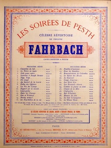 Fahrbach, Philipp (Jr.): - Le souvenir. Gedenkblättchen. Polka Op: 86 ( Les Soirées de Pesth; Nr. 20)