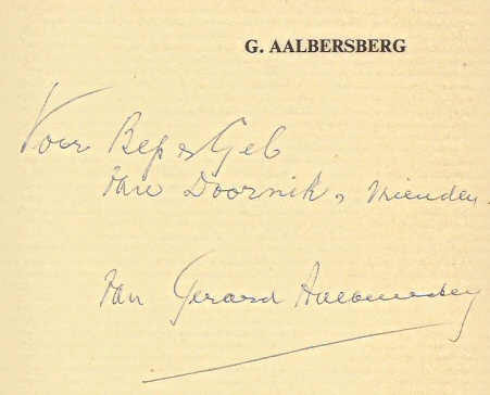 Aalbersberg, G. - Verzen -- gesigneerd exemplaar