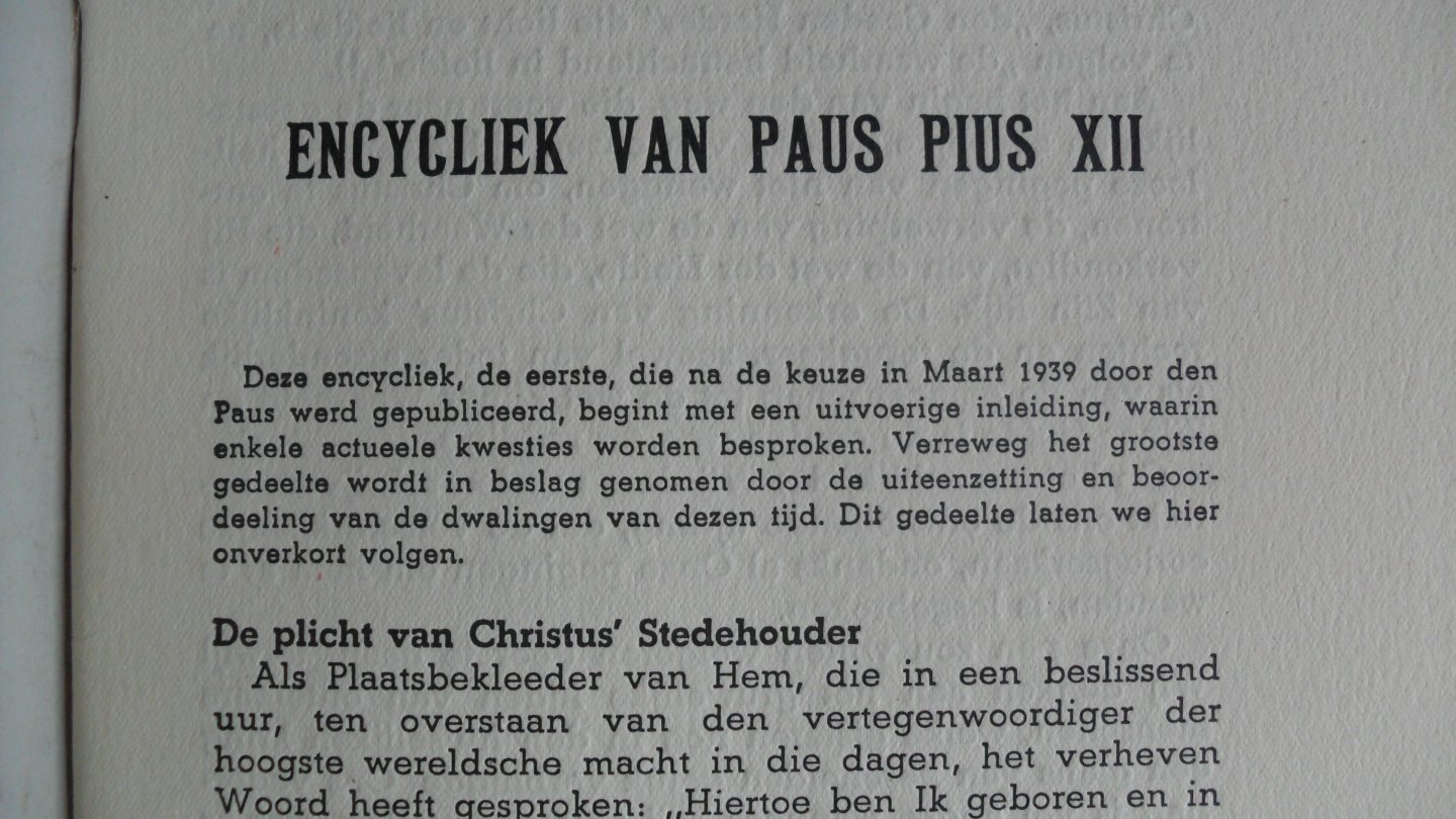 Paus Pius XII - Een woord van Paus Pius XII over de internationale verhoudingen