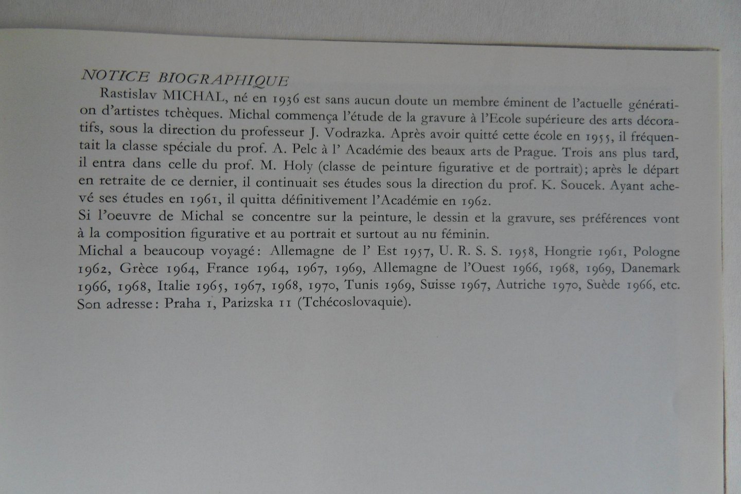 Colombe, Roger (voorwoord). - Michal Peintures. [ Ratislav Michal 1936 - heden ].