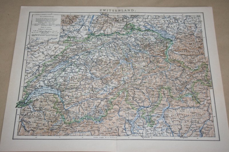  - Oude kaart - Zwitserland - circa 1905