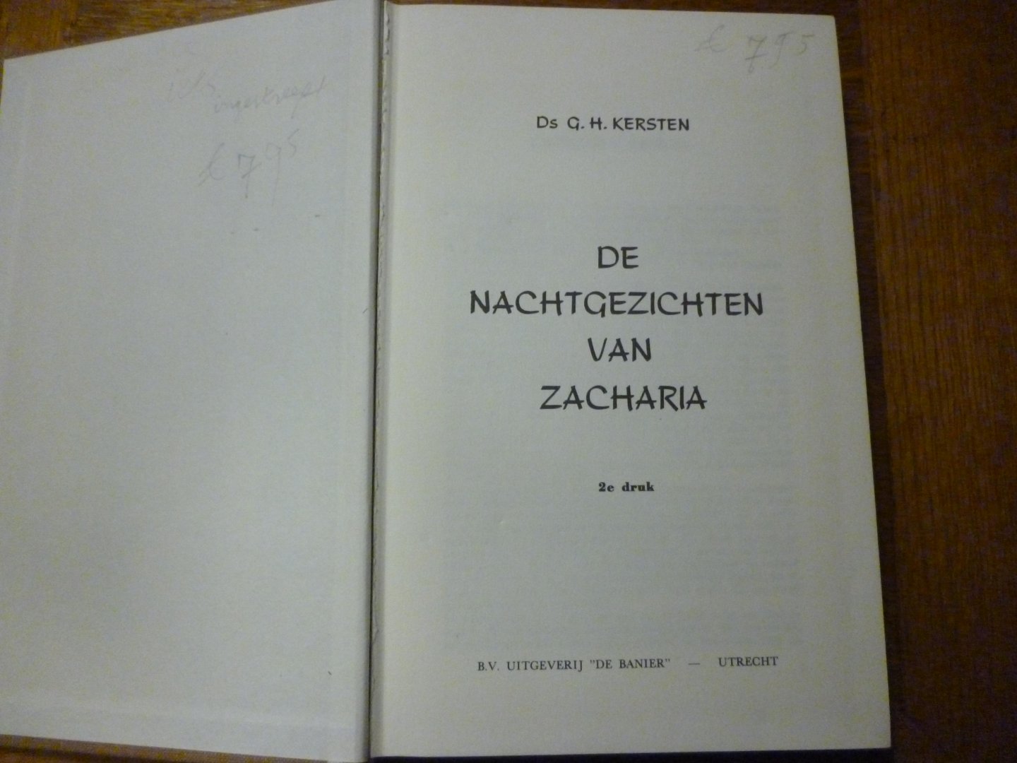 Kersten G.H. - De nachtgezichten van Zacharia