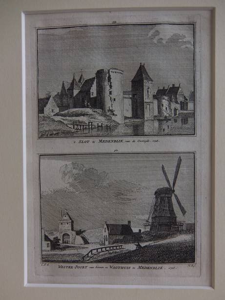 Medemblik. - 't Slot te Medenblik, van de Oostzyde, 1726/ Wester-Poort van binnen en Wagthuis te Medenblik, 1726.