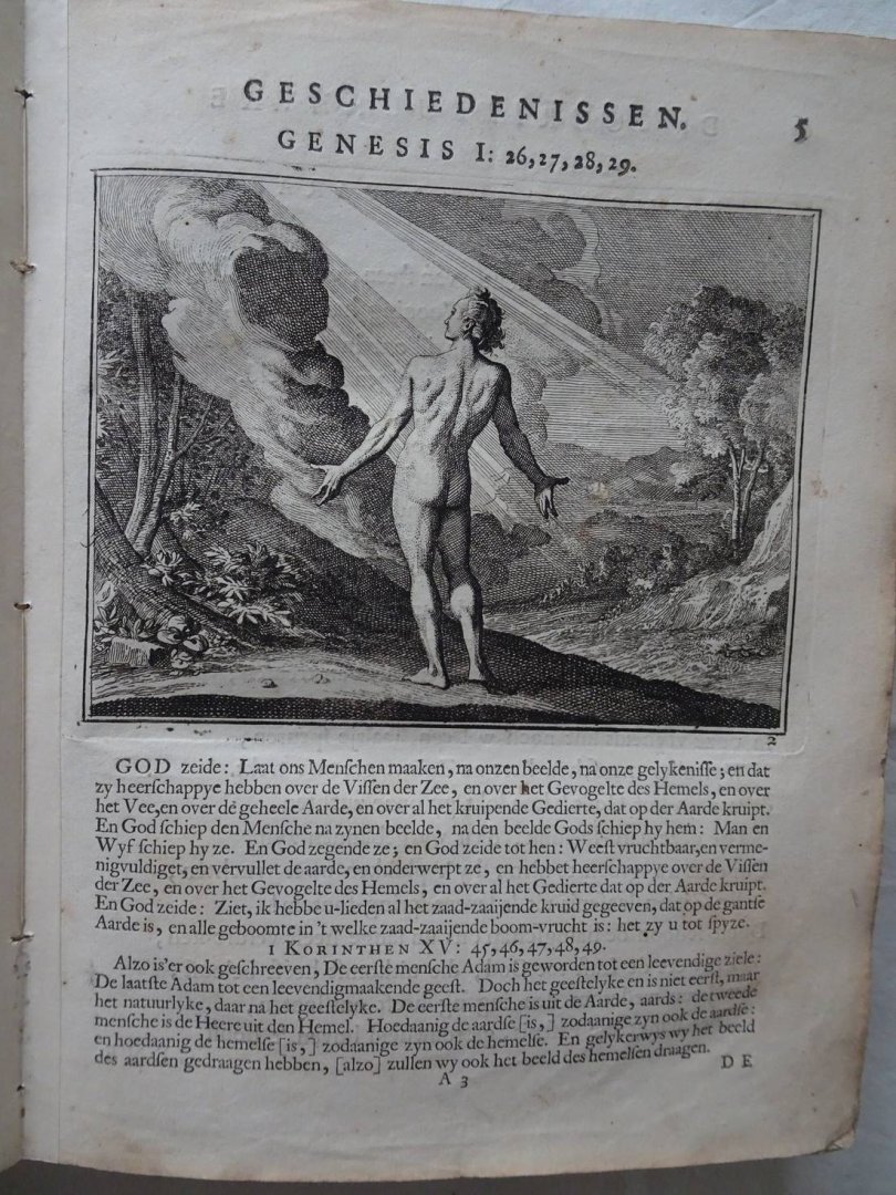 Luiken, Jan (Jan Luyken). - 14. De schriftuurlyke geschiedenissen en gelykenissen van het oude en Nieuwe Verbond; vertoonende drie honderd zeven en dertig konstige figuuren, verrykt met bybelse verklaaringen en stichtelyke verzen. (One volume of two.)