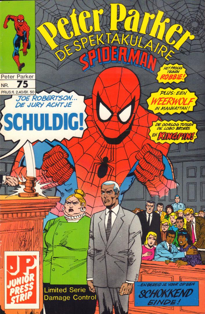Junior Press - Peter Parker, de Spektakulaire Spiderman nr. 075, Limited Serie : Damage Control, geniete softcover, zeer goede staat