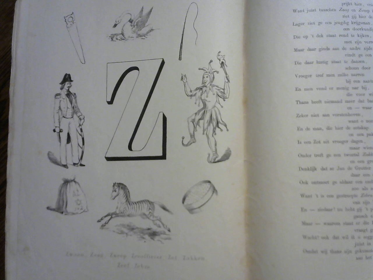 Schenkman J. met ontwerp tekeningen A.B.H. Braakensiek - Arlequin's Bont - A-B- Boek, met zwart/wit litho's,( zeer veel afbeeldingen per letter pagina)