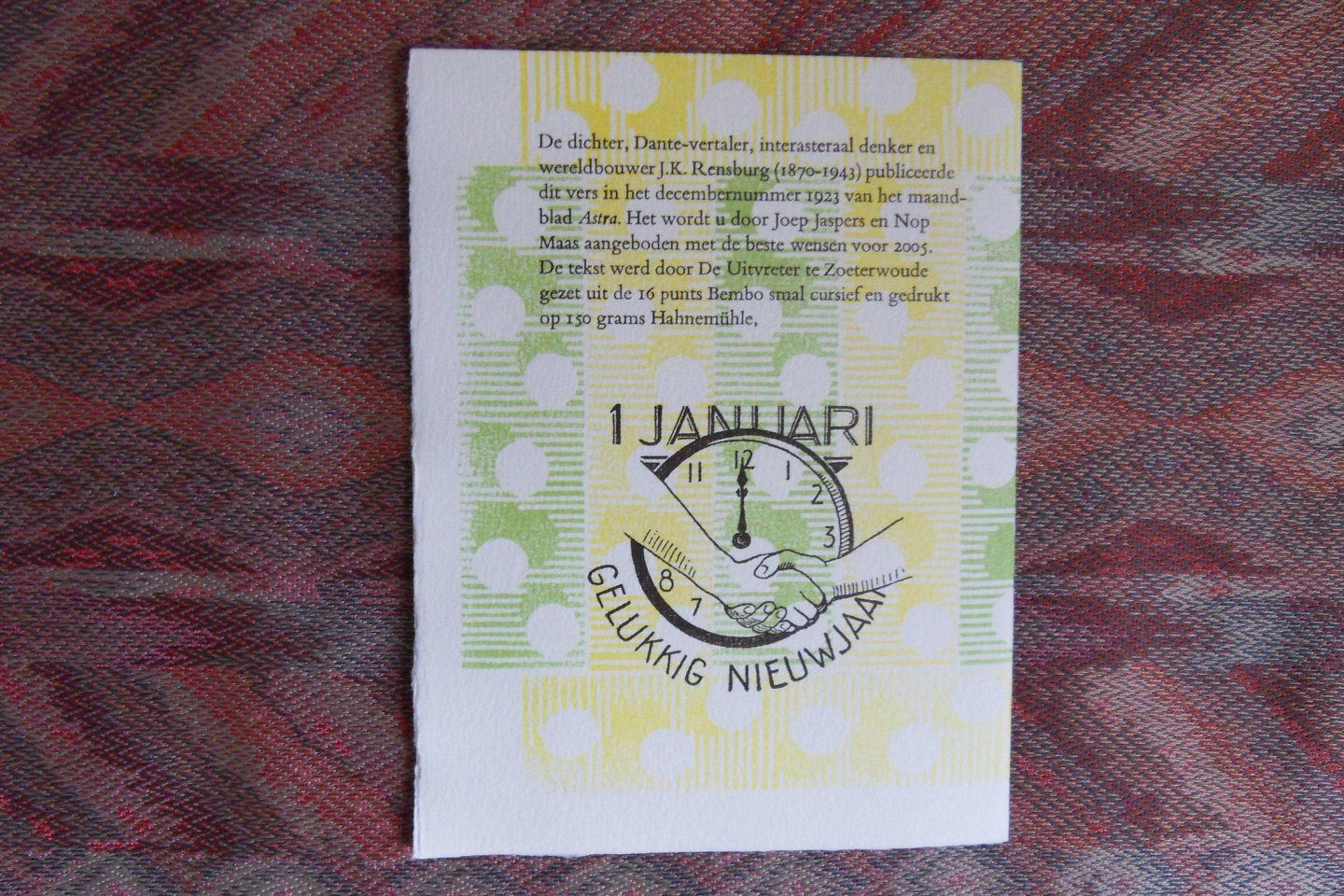 Rensburg, J.K. - Een mislukte Oudejaarsavond. [ Beperkte oplage, maar aantal niet vermeld ].