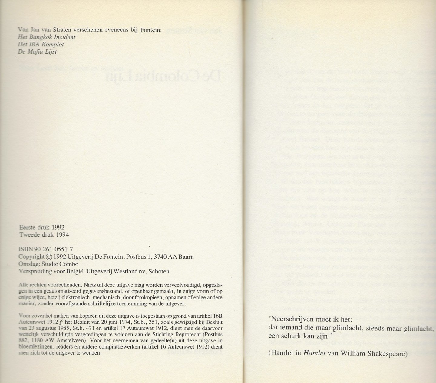 Straten, Jan. van - De Colombia Lijn