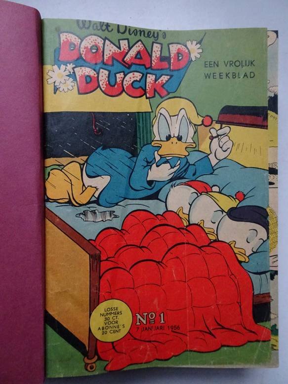 Disney, Walt. - Donald Duck. Een vrolijk weekblad. Complete jaargang 1956, 51 nummers in 1 band.