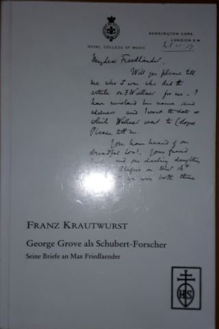 Krautwurst, Franz: - George Grove als Schubert-Forscher