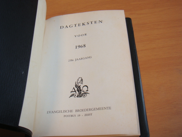Evengelische broedergemeenschap - Dagteksten voor 1968