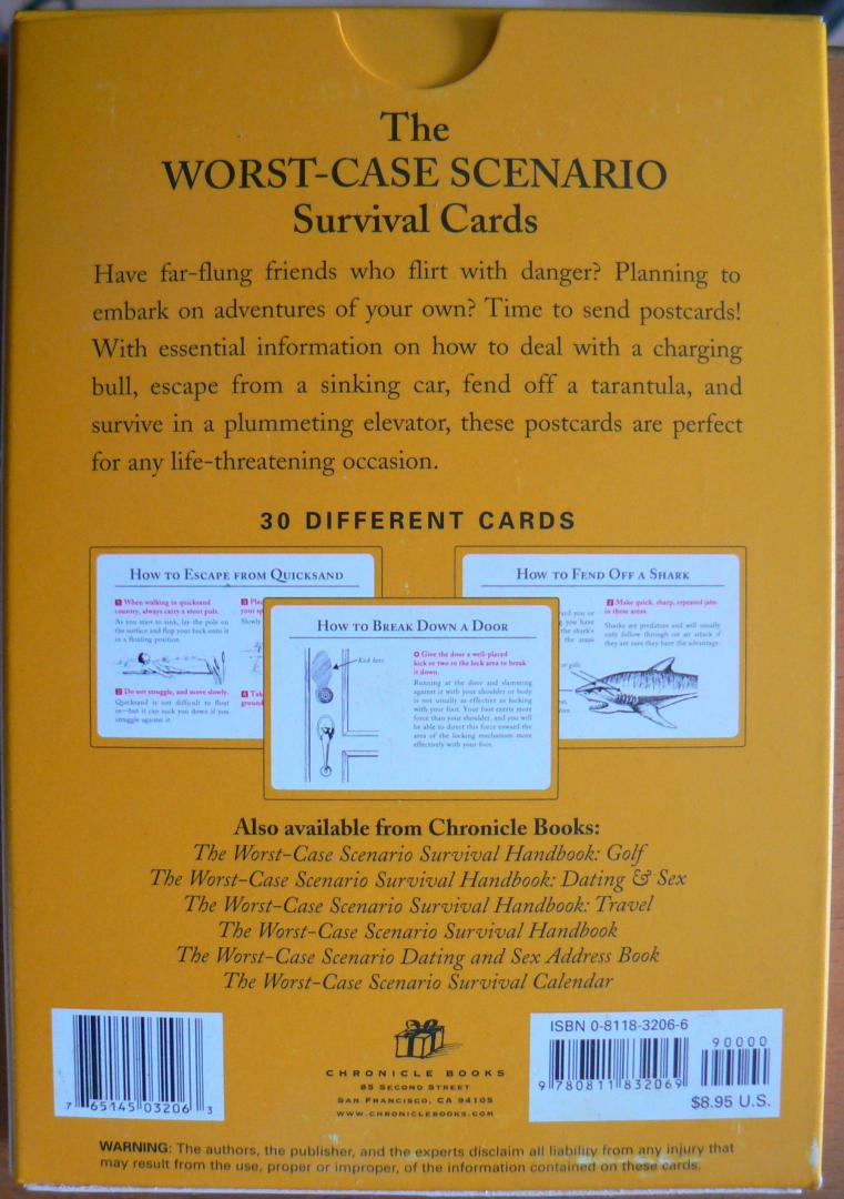  - The Worst-Case Scenario Survival Cards, 30 different postcards