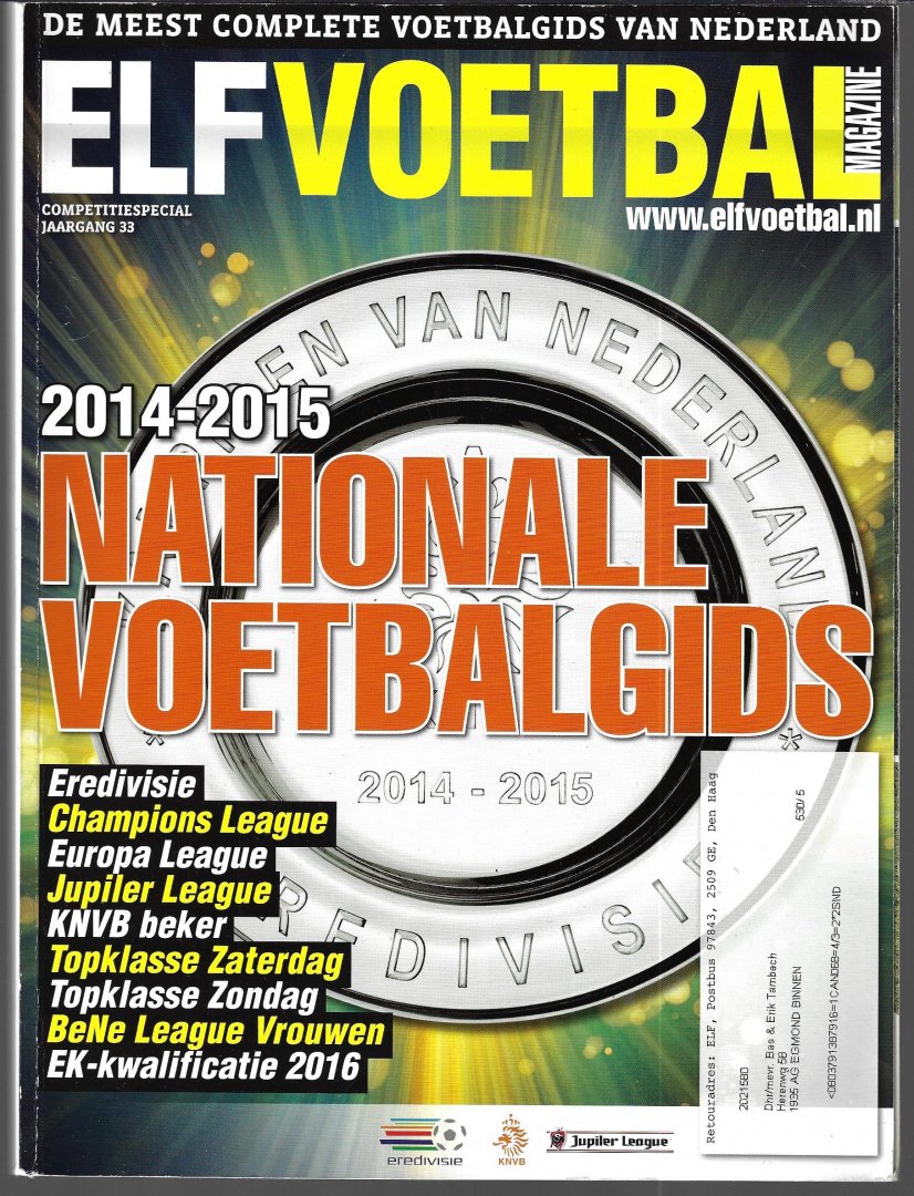 Diverse - Elf Voetbal Magazine Competitiespecial jaargang 33 -2014-2015 Nationale Voetbalgids