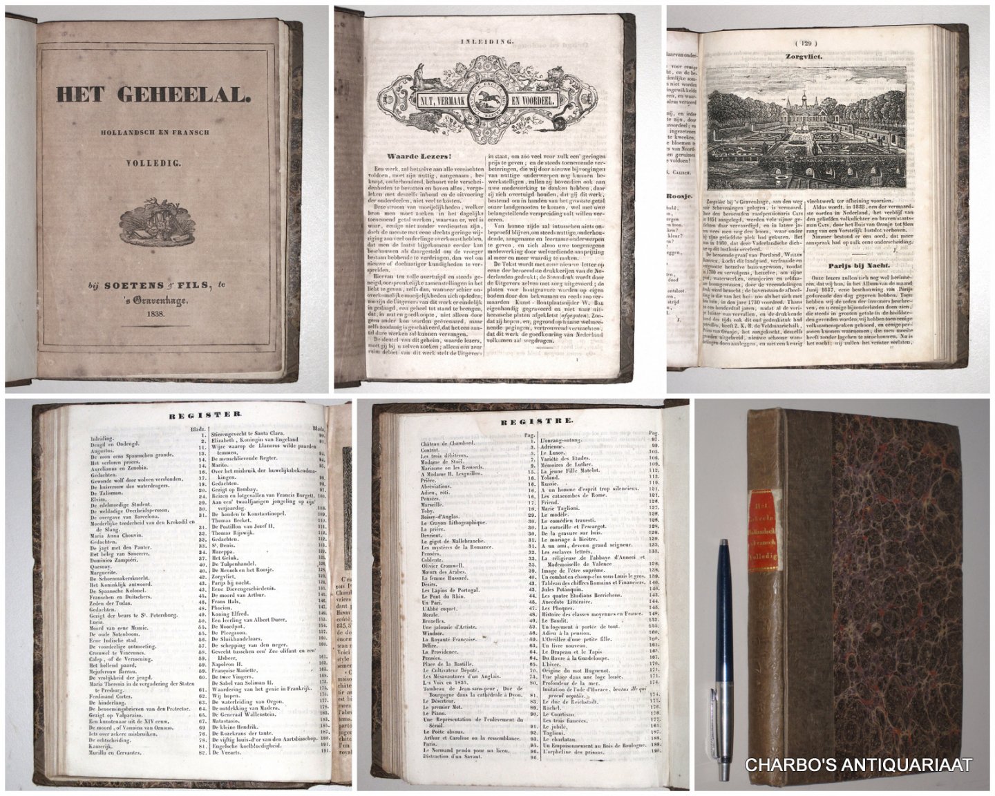 CALISCH, N.S. (et al), - Het geheelal. Hollandsch en Fransch volledig.