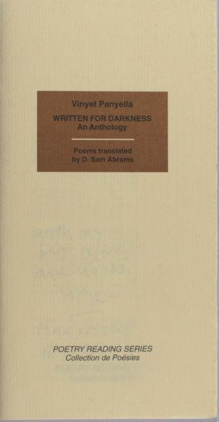 Panyella, Vinyet. - Written for darkness. An anthology