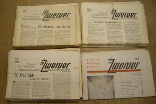 ZWERVER, DE. - De Zwerver. Weekblad der LO-LKP Stichting. Landelijke Organisatie voor Hulp aan Onderduikers. Landelijke Knokploegen. 3e jaargang 1947. No: 2; 8; 10, 11, 13 tot en met 26; 30; 31; 33, 34, 35, 37, 38, 39, 41, 42, 43, 44, 45, 48   tot en met 52 ...