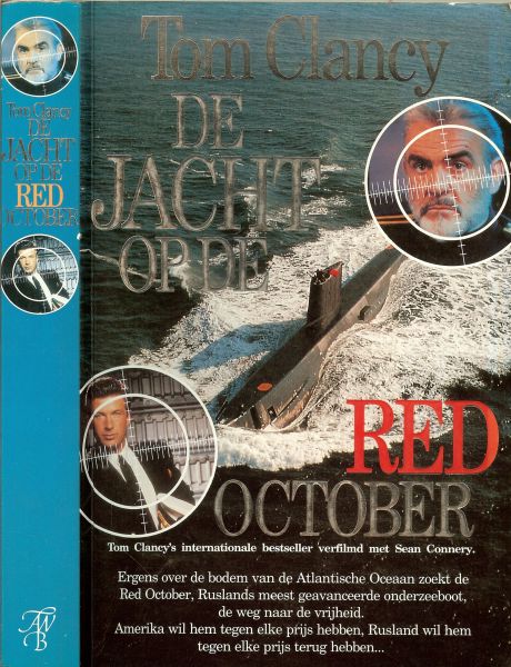 Clancy Tom  *  Een Russische onderzeeër boordevol zeer geavanceerde apparatuur,bevindt zich op de bodem van de Oceaan - De jacht op de Red October, een huiveringwekkende thriller,waarin hij door zijn rijke verbeeldings kracht en een gedegenkennis van geavanceerde technologie een veelzijdige wereld vol dramatische wendingen weet te creëren