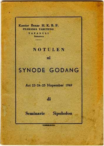  - Notulen ni Synode Godang Ari 23-24-25 Nopember 1949 di Seminarie Sipoholon
