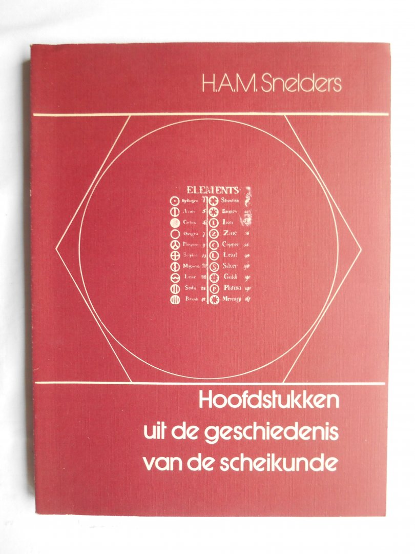 Snelders, H.A.M. - Hoofdstukken uit de geschiedenis van de scheikunde.