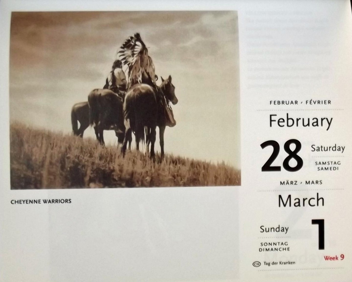 Edward Sheriff Curtis (fotografie) - The North American Indian. 1998 Taschen calendar.