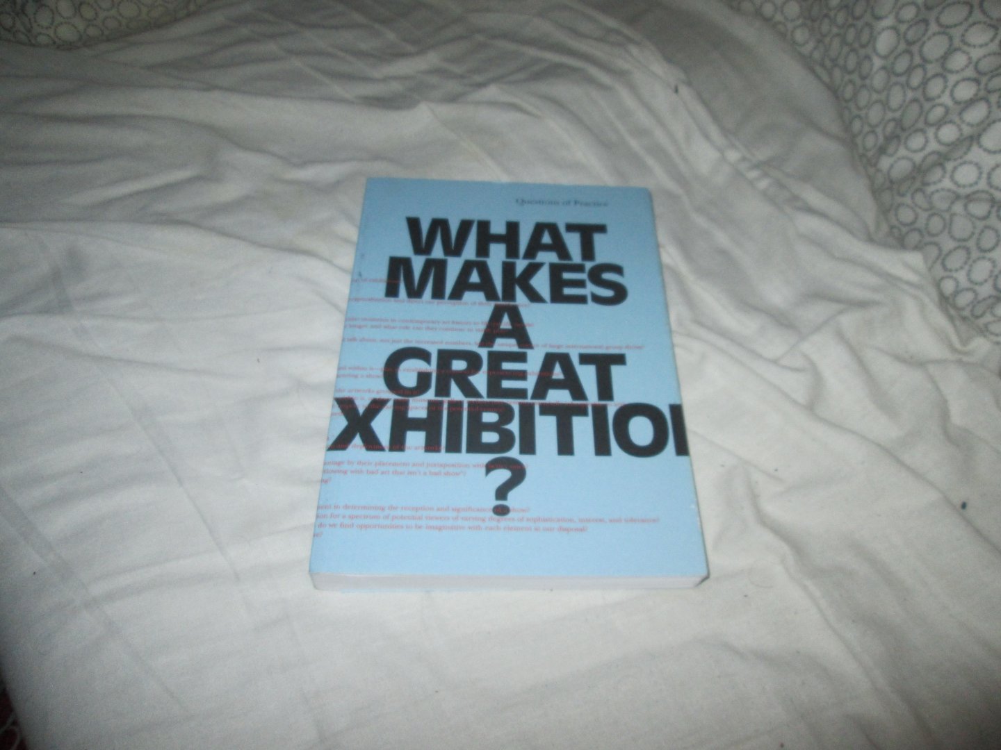 Marincola , Paula ( editor ) - WHAT MAKES A GREAT EXHIBITION ? ; Questions of Practice