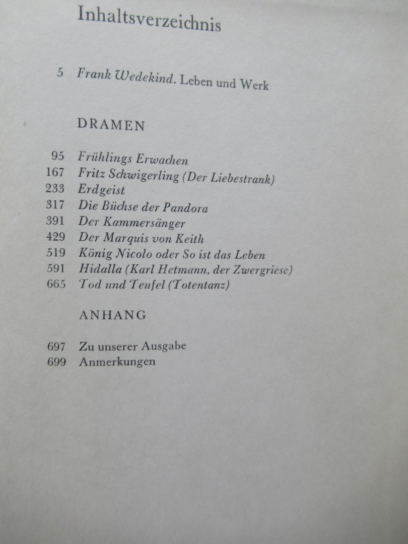 Wedekind, Frank - Dramen 1 - Dramen 2 Gedichte - Prosa