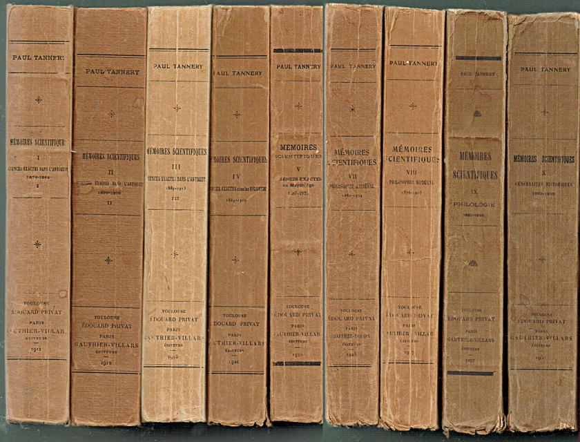 Tannery, Paul - Mémoires scientifiques publiés par J.-L. Heiberg & H.-G. Zeuthen. Tome VIII: Philosophie moderne. 1876-1903. Édité par J.-L. Heiberg