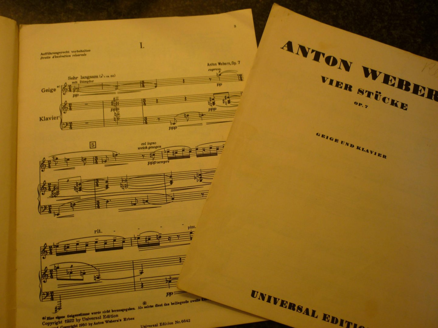 Weber; Anton - Vier Stucke Op. 7; Viool + piano