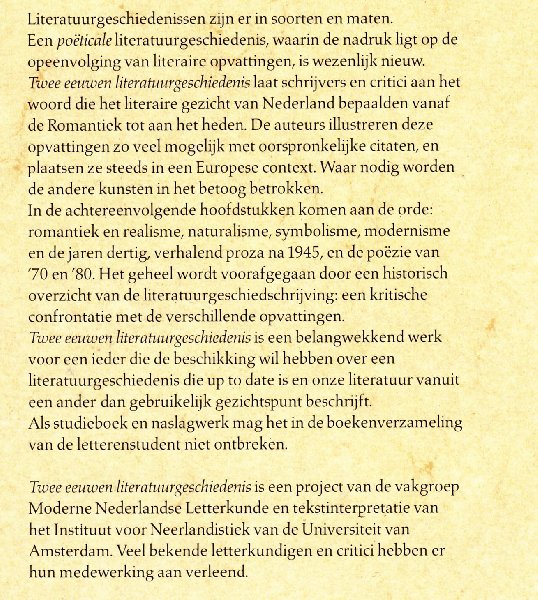 Beekman, K.D. , e.a. - Twee eeuwen literatuurgeschiedenis. Poëticale opvattingen in de Nederlandse literatuur.