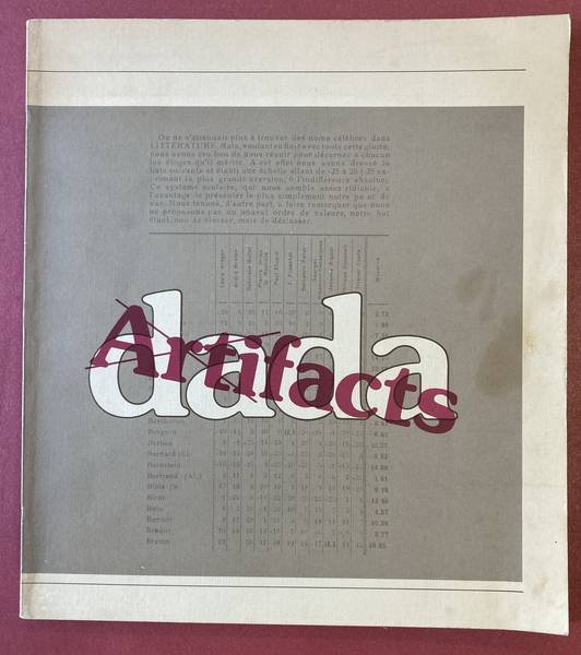 FOSTER, STEPHEN C. RICHARD SHEPPARD, RUDOLF E. KUENZLI - Dada Artifacts: March 31-May 7, 1978.