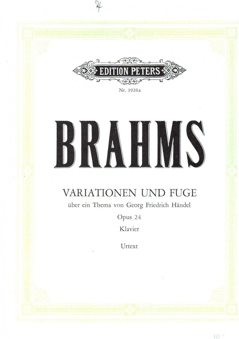 Brahms Johannes - Variationen und Fuge opus 24