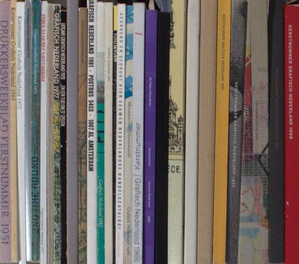  - Kerstnummer Grafisch Nederland 1951, 1969, 1972, 1973, 1975, 1976, 1977, 1978, 1979, 1980, 1981, 1982, 1983, 1984,1985, 1986, 1988, 1989, 1990, 1991, 1992, 1993, 1994, 1995, 1996, 1997, 1998, 1999, 2001, 2002, 2003, 2006, 2009.