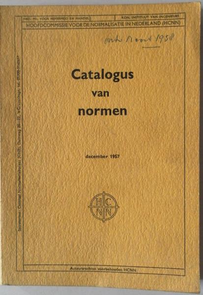  - Catalogus van normen Met  2 wijzigingsbladen N1081 dec 1950 en 1 nov 1954 aanvulling 1 juli 1953 11 blz 1 januari 1956 13 blz aluminium legering gietmateriaal v1036a augustus 1954 14 blz