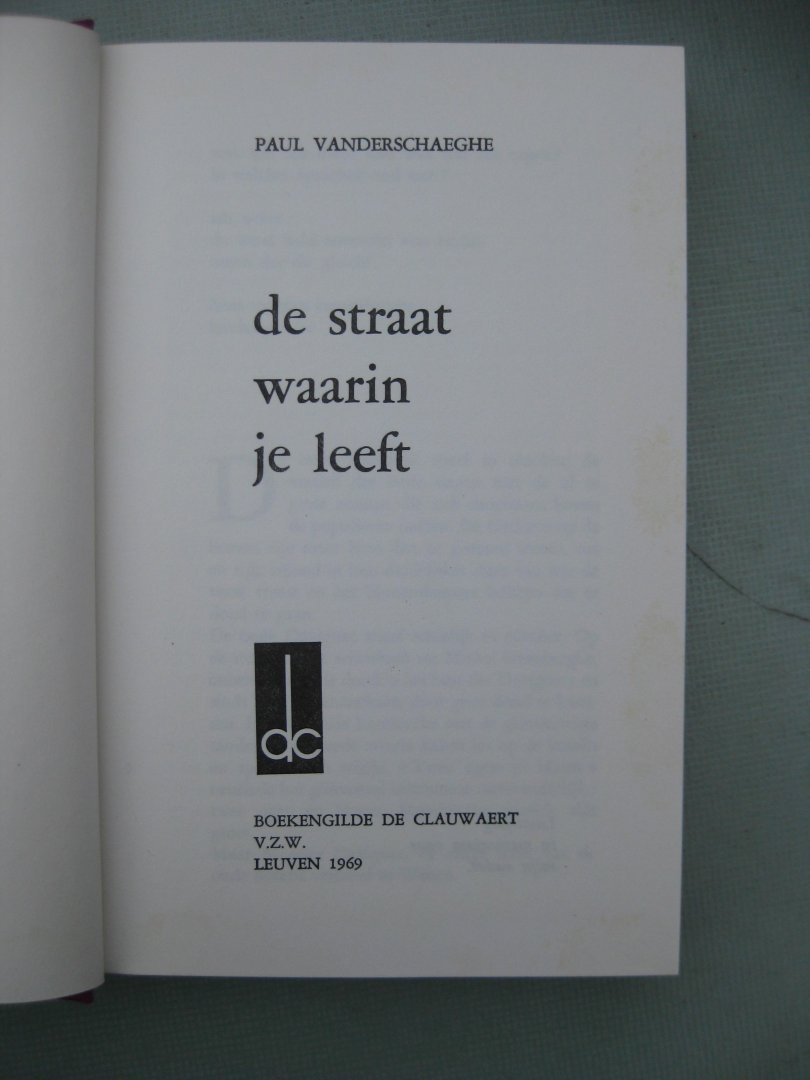 Vanderschaeghe, Paul - De straat waarin je leeft.
