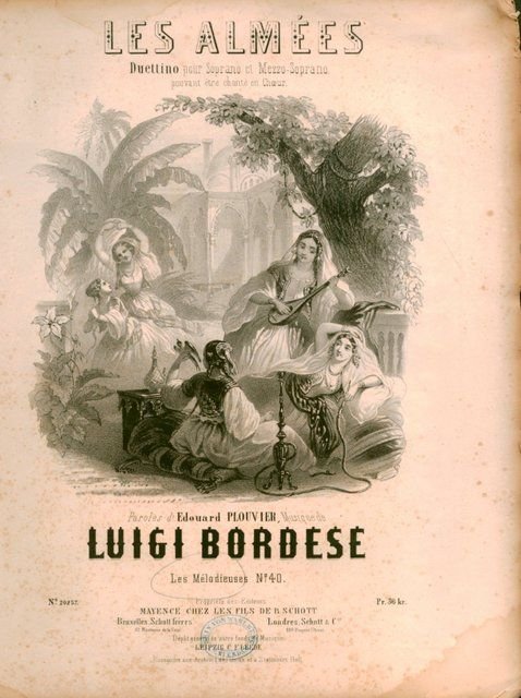 Bordèse, Luigi: - Les Almées. Duettino pour soprano et mezzo-soprano pouvant être chanté en choeur. Paroles d`Edouard Plouvier (Les mélodieuses No. 40)