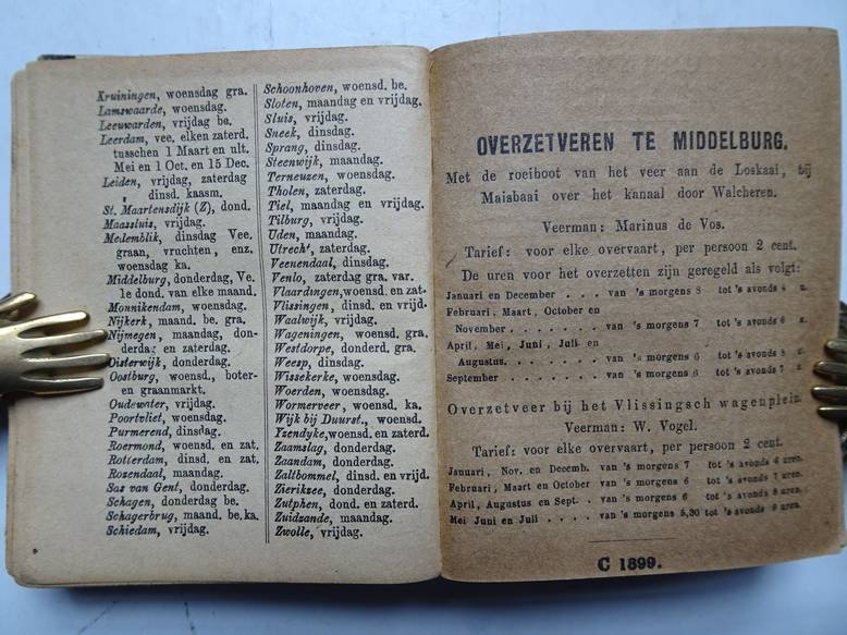 No author. - Middelburgsche almanak, naar den nieuwen stijl, voor het jaar onzes Heeren Jesu Christi 1899. Voorzien met alle de Zeeuwsche jaar- paarden- en beestenmarkten, alsmede het op- en ondergaan van de zon en maan.