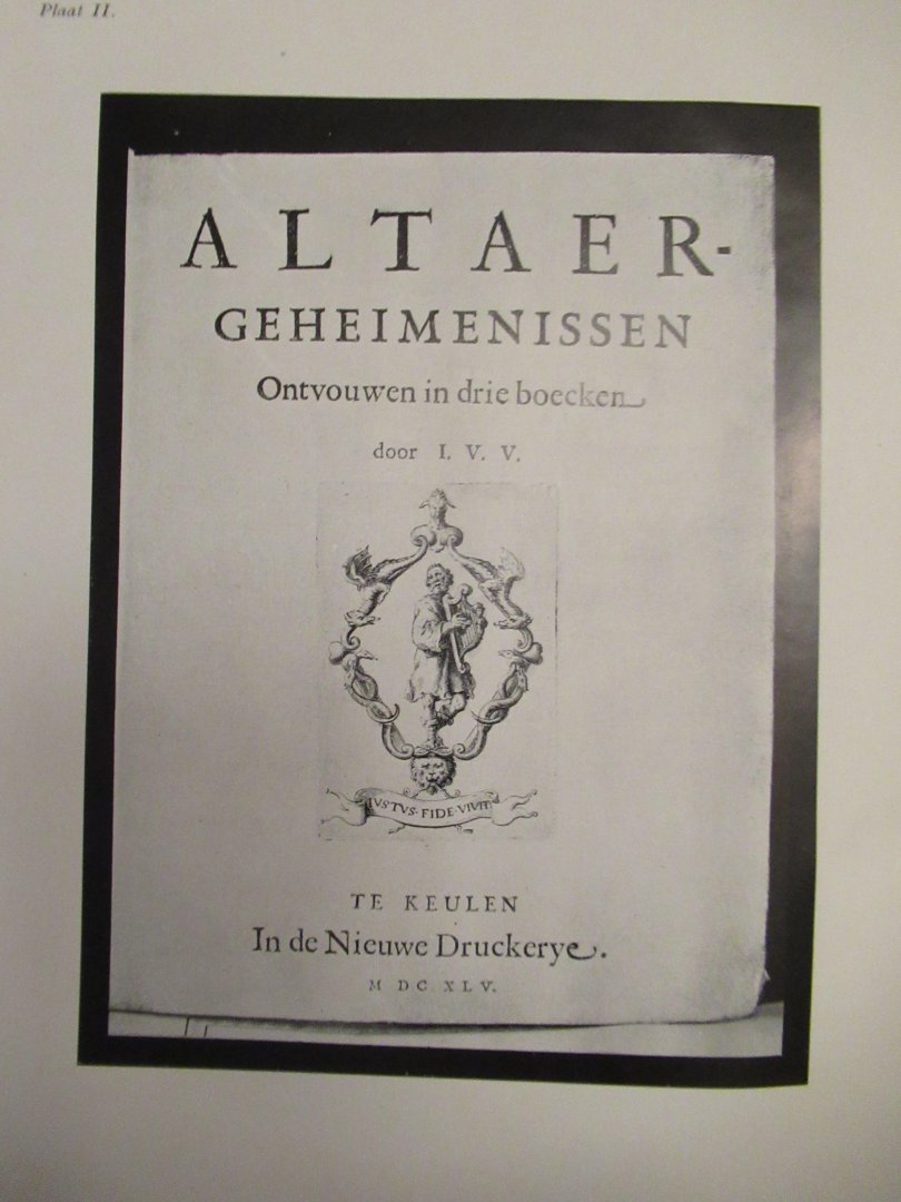 Zeij S.J., Jac. J. - Vondel's Altaargeheimenissen in dertien lezingen