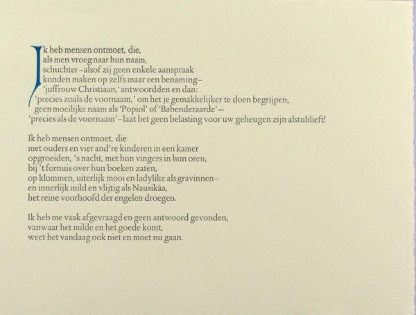 Benn, Gottfried. - 'Ik heb mensen ontmoet, die...'