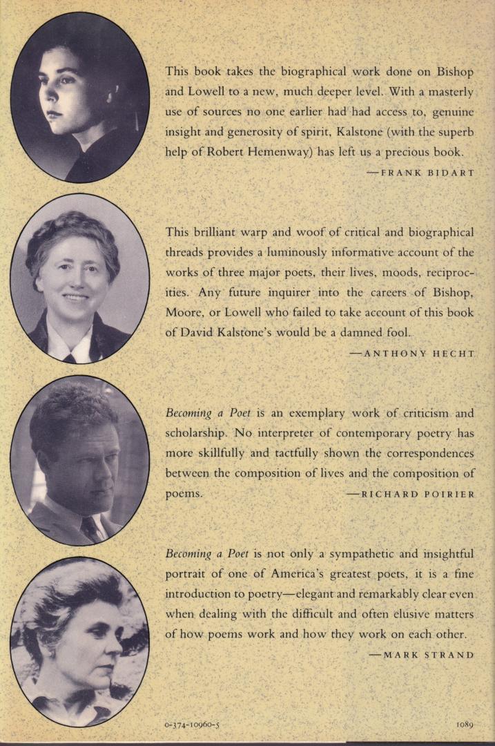 Kalstone, David (ds1289) - Becoming a Poet. Elizabeth Bishop with Marianne Moore and Robert Lowell